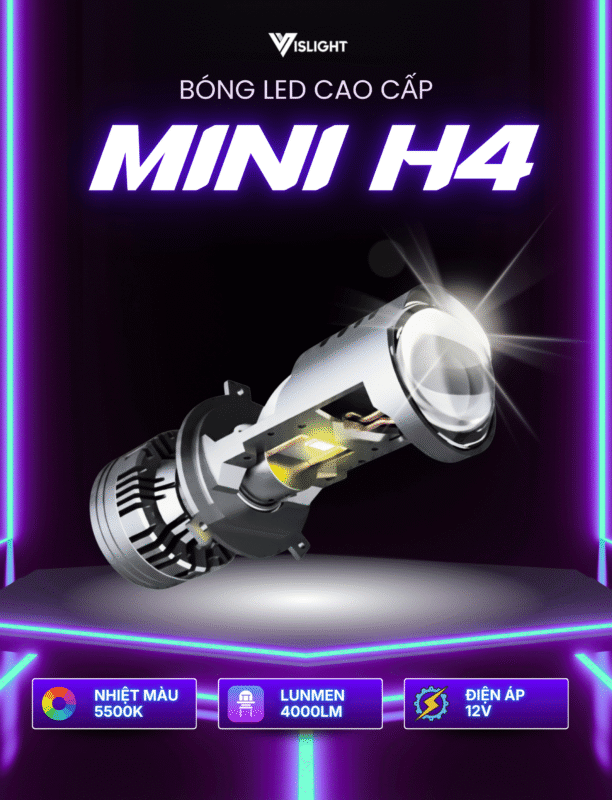  Bi cầu Led mini H4 Vislight